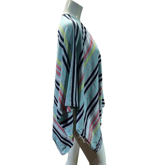 Talbots Striped Cape Poncho – One Size, Classic Cozy Layer - Picture 4 of 11
